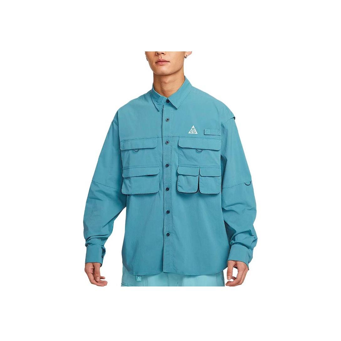 Мужская футболка с длинным рукавом Nike Dri-FIT ADV ACG Orb Weaver, быстросохнущая, универсальная, простая, серо-дымчатая, молниеносно-синяя, горно-белая, HJ2466-006 L